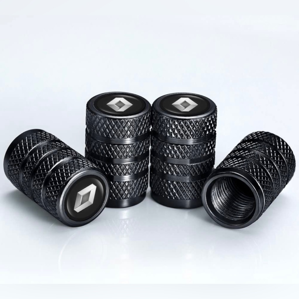 Renault Logo Black Tire Valve Caps, Valve Stem Caps